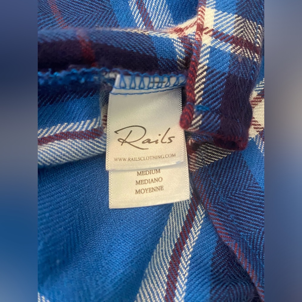 Rails Brit Royal/Santorini Short Sleeve Plaid Shi… - image 6